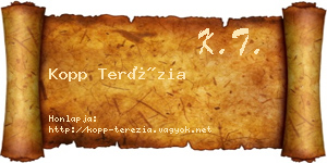 Kopp Terézia névjegykártya